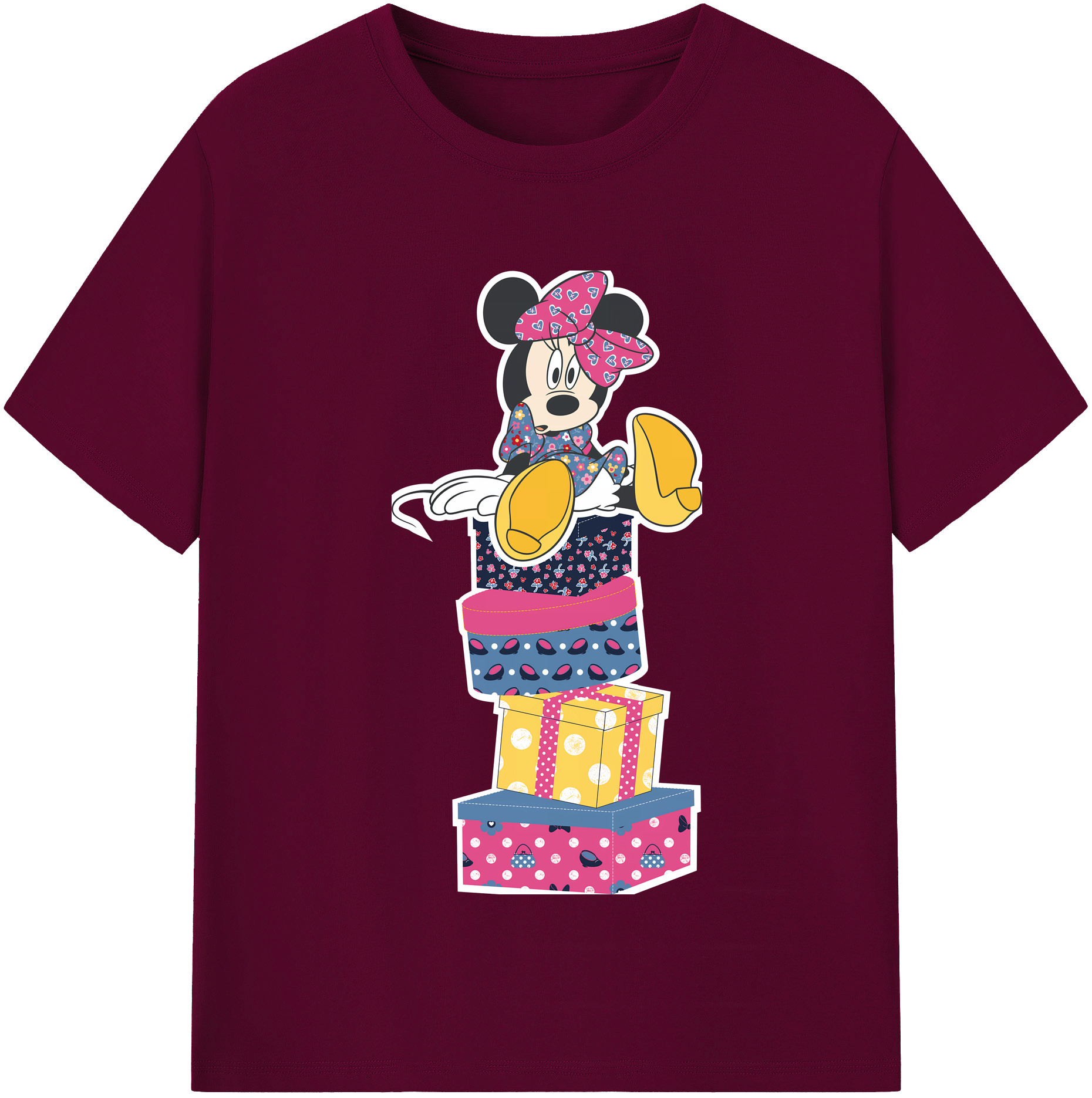 （画像用） ミッキーマウス Mickey Mouse レディースカジュアルプリントTシャツ（綿100％）